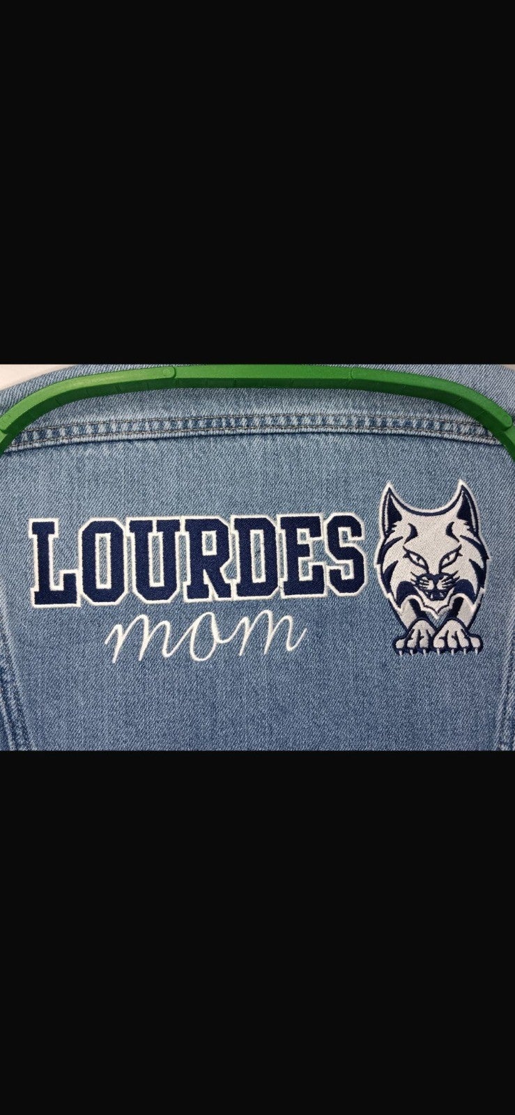 Lourdes Mom - Denim Jacket Large Logo Back